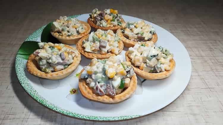 Salad with canned squid step by step recipe with photo