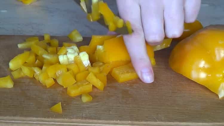 Cooking celery and chicken breast salad