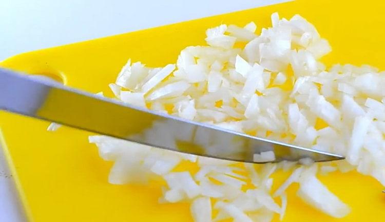 To make a salad, chop onion