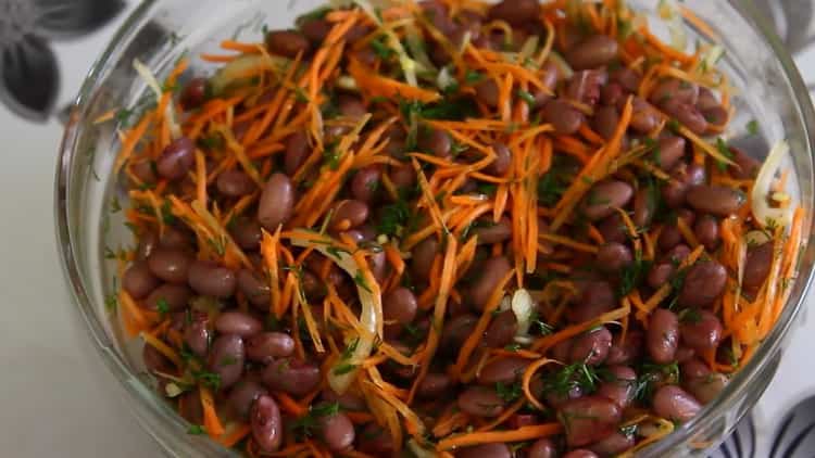 Mix the ingredients to make a salad