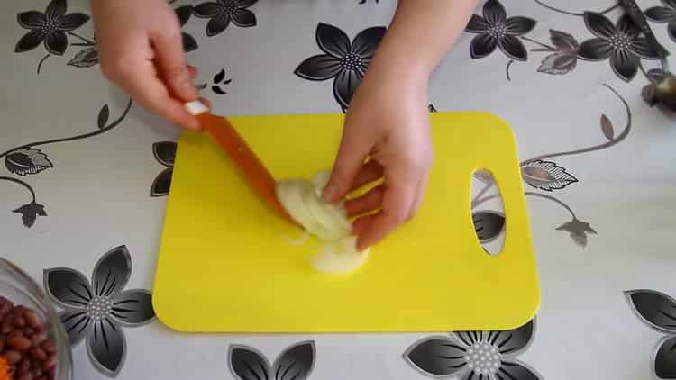 To make a salad, chop onion