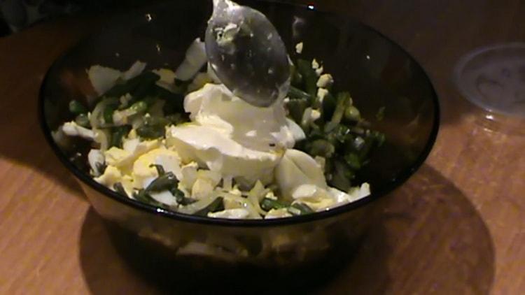 To add salad, add sour cream