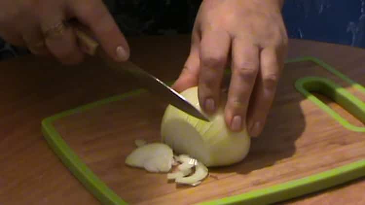 To make a salad, chop onion
