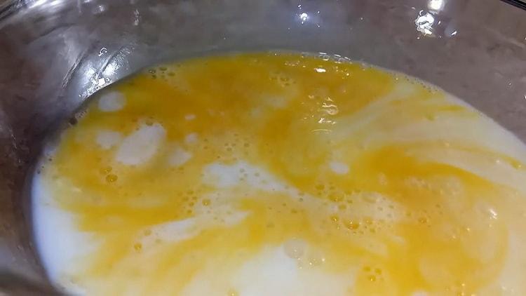 Add milk to prepare the dough.