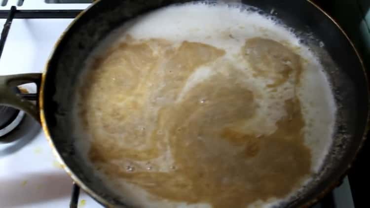 Add milk to make the sauce