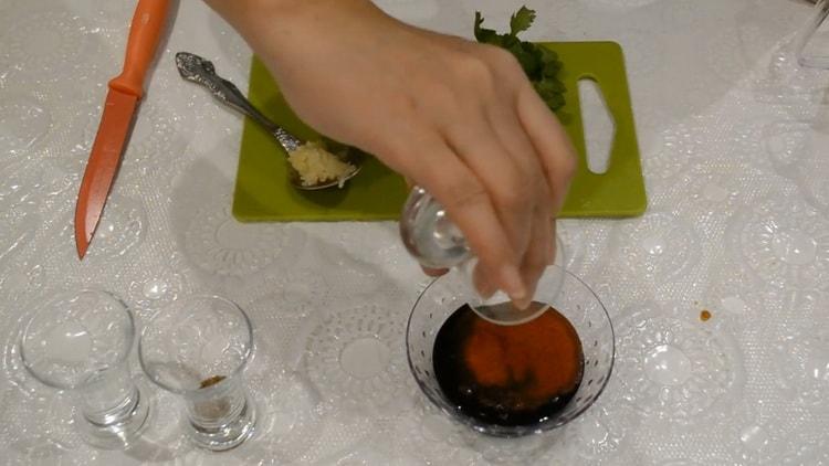 To prepare the sauce, prepare the ingredients