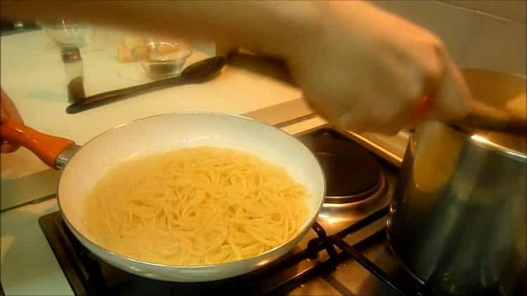 To cook spaghetti, boil the pasta
