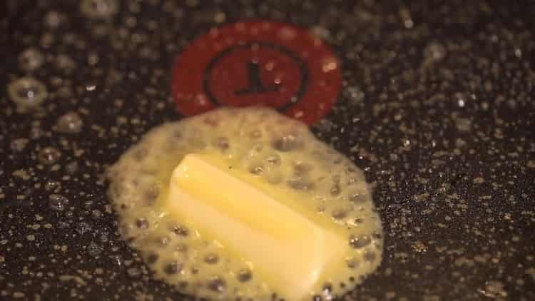 Melt the butter to make the beans