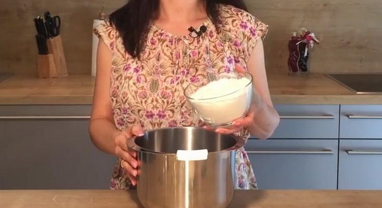 Cooking pizza curd dough