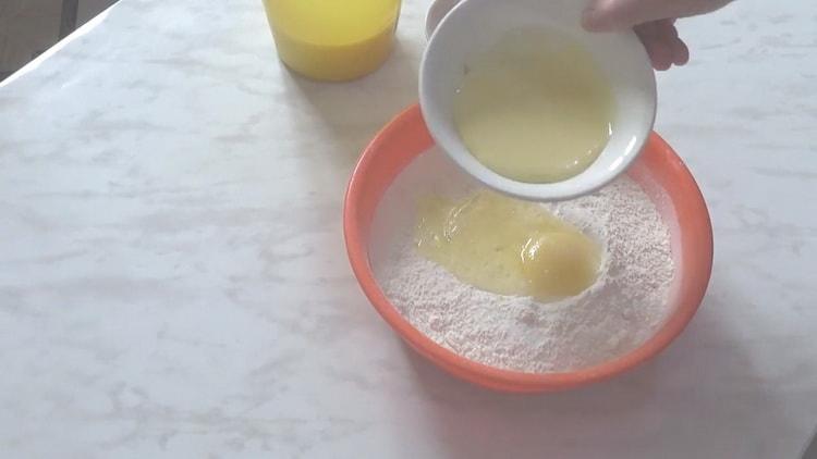 Prepare the ingredients for the dough.