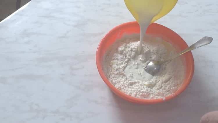 Add margarine to make dough