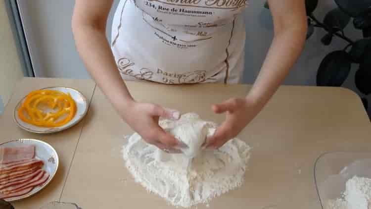 Sift flour to make dough