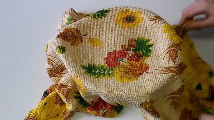 To prepare the dough, cover the dough