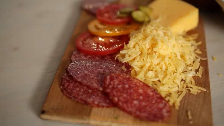 To prepare the dough, cut the filling