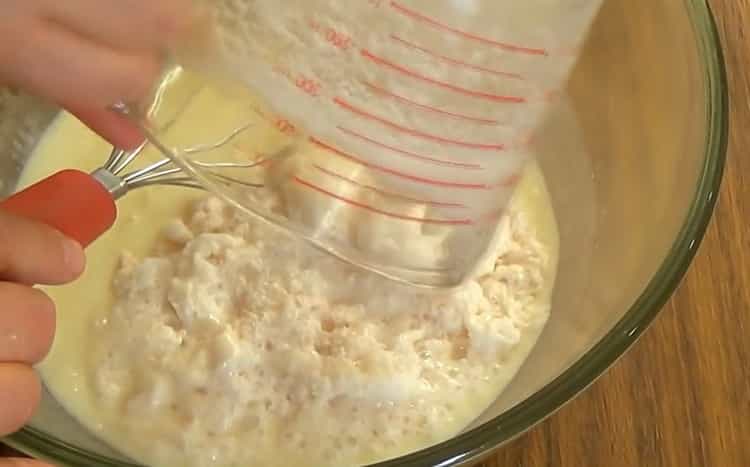 Mix the ingredients to make the dough.