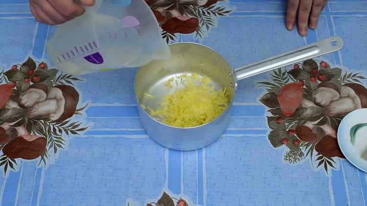 To prepare the dough, prepare a decoction