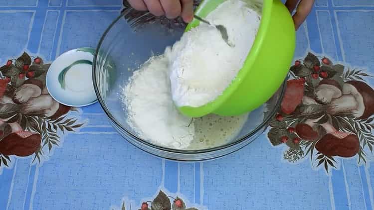 Sift flour to make dough