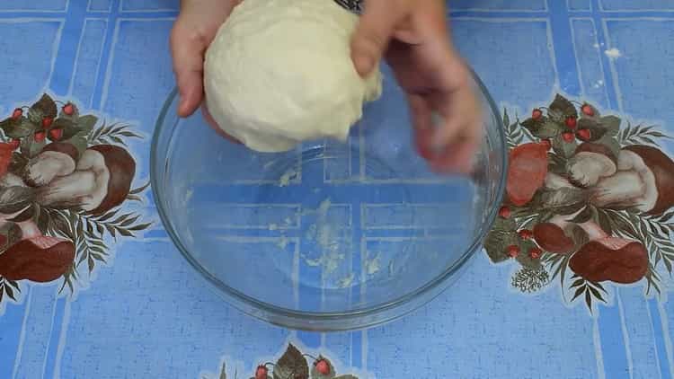 Mix the ingredients to make the dough.