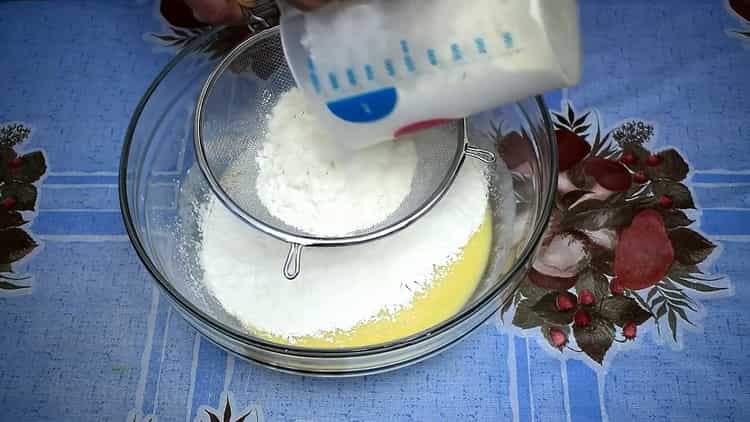 Sift flour to make dough