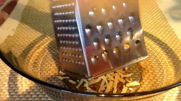 To cook meatballs, grate cheese