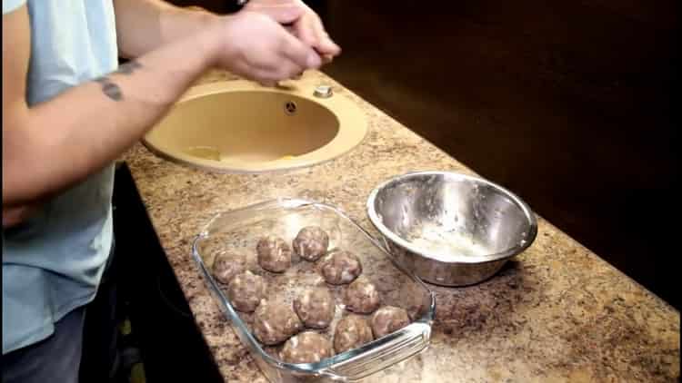 To cook meatballs, prepare the ingredients