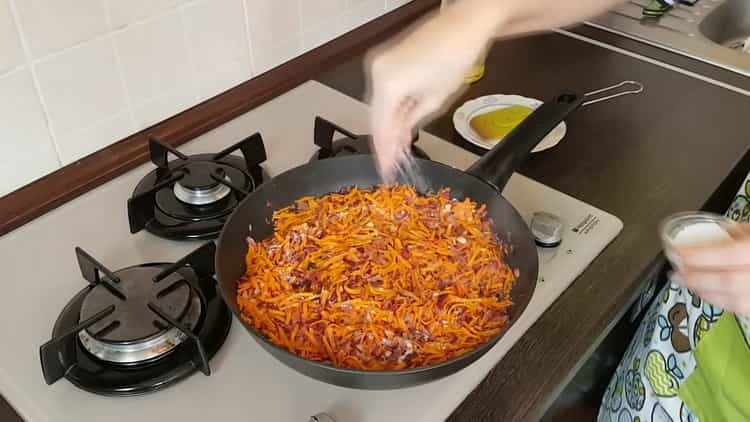 To cook meatballs, fry vegetables