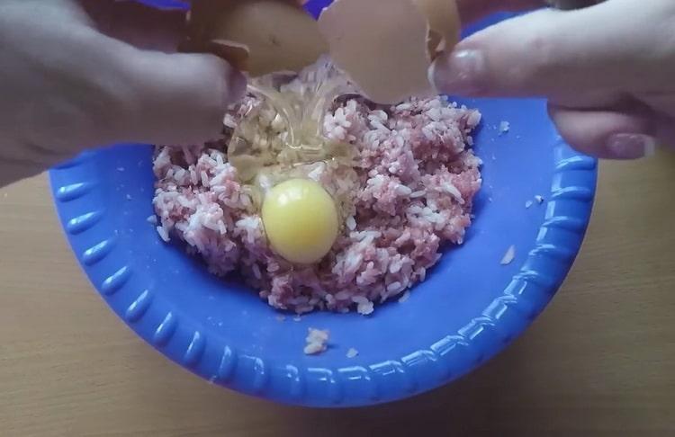 Add eggs to cook meatballs