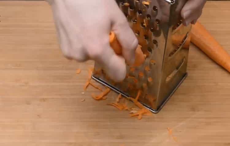 To cook meatballs, grate carrots