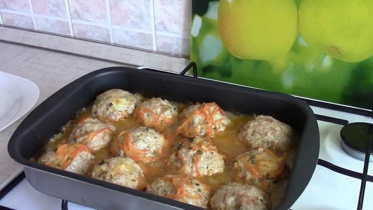 Oven-style meatballs with rice: a step-by-step recipe with photos