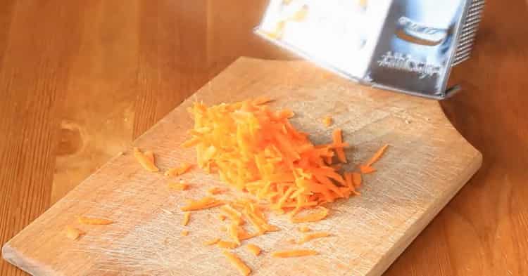 Grate carrots for cooking