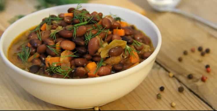 Bean stew with vegetables step by step recipe with photo