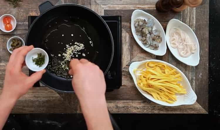 To prepare fettuccine, prepare the ingredients