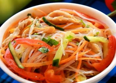Fungose ​​salad with pork and vegetables - healthy and tasty noodles 🍜
