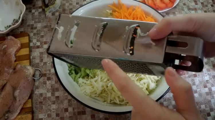 For shawarma, chop vegetables