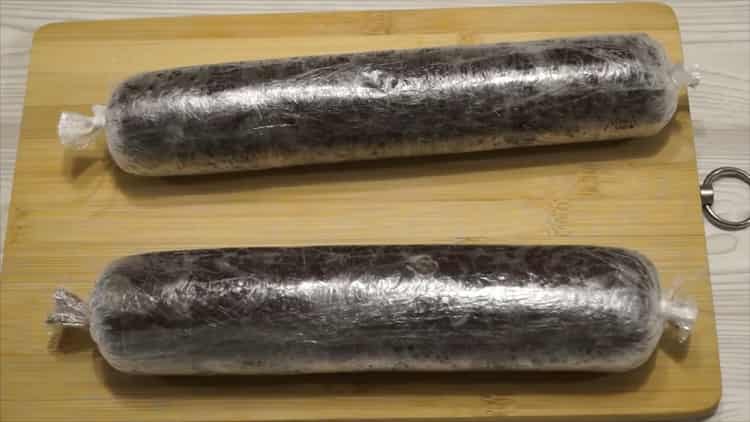 Chocolate sausage step by step recipe with photo