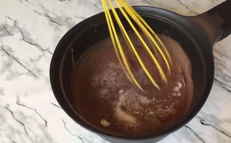 Making chocolate ice cream