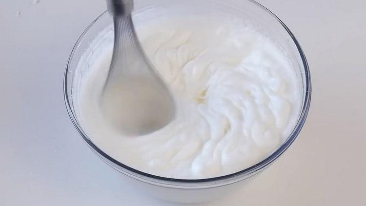 Beat whites for chocolate mousse