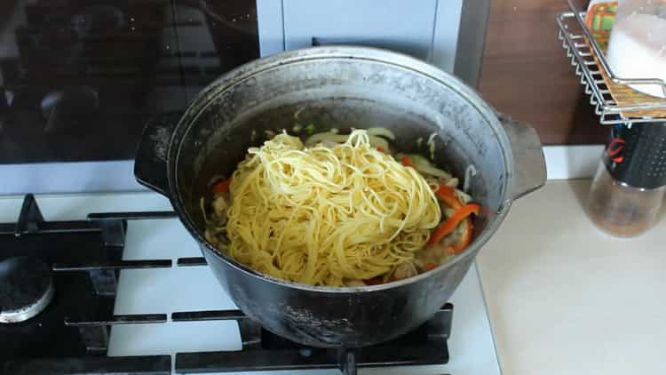 To prepare Japanese noodles, prepare everything you need