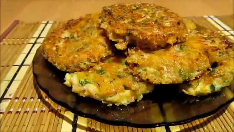 Crab stick cutlets: a step by step recipe with photos