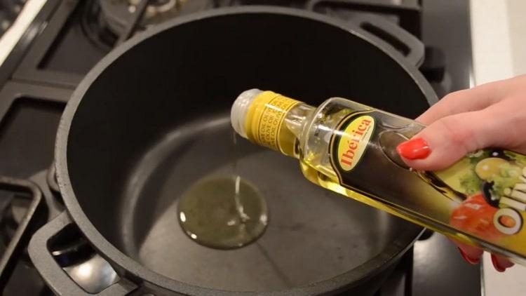 To make buckwheat, heat the pan