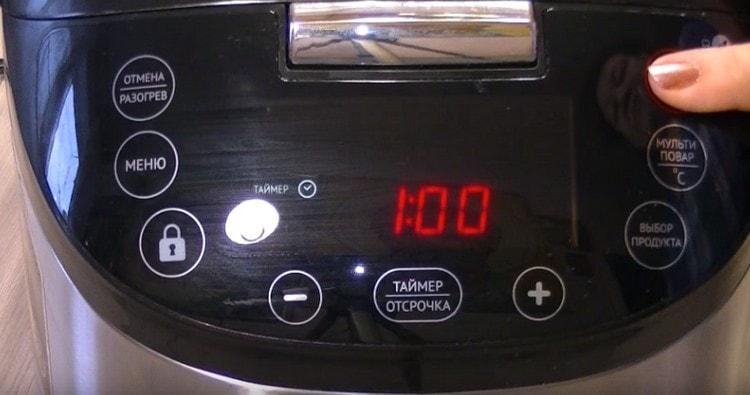 We cook the dish for an hour.