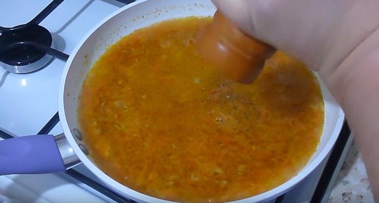 Salt and pepper the gravy.