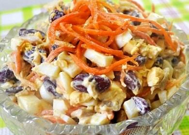 We prepare a spicy salad with beans and Korean carrots according to a step-by-step recipe with a photo.