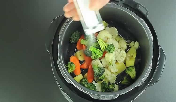 For steaming vegetables, salt the ingredients