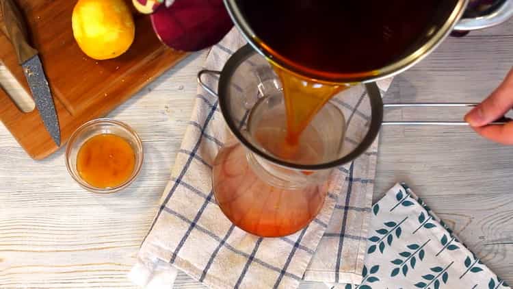 To make a drink, strain the drink