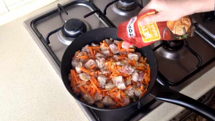 Add tomato paste to cook