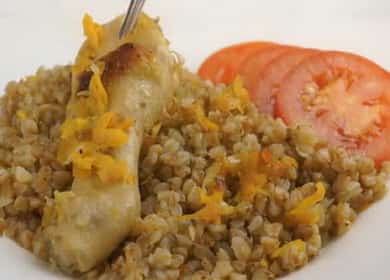 Buckwheat with meat in the oven according to a step by step recipe with photo