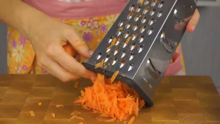 Grate carrots for cooking