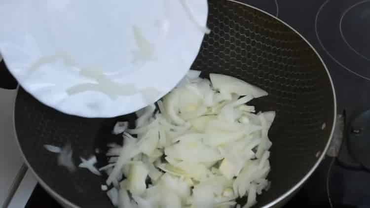 To cook, chop onion