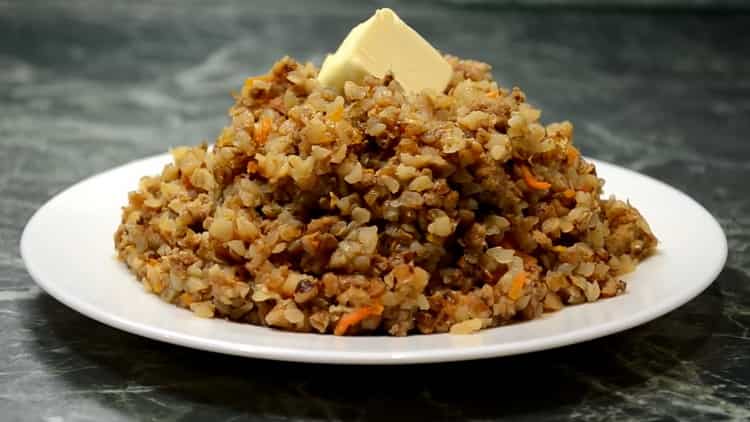 buckwheat with minced meat in a slow cooker is ready